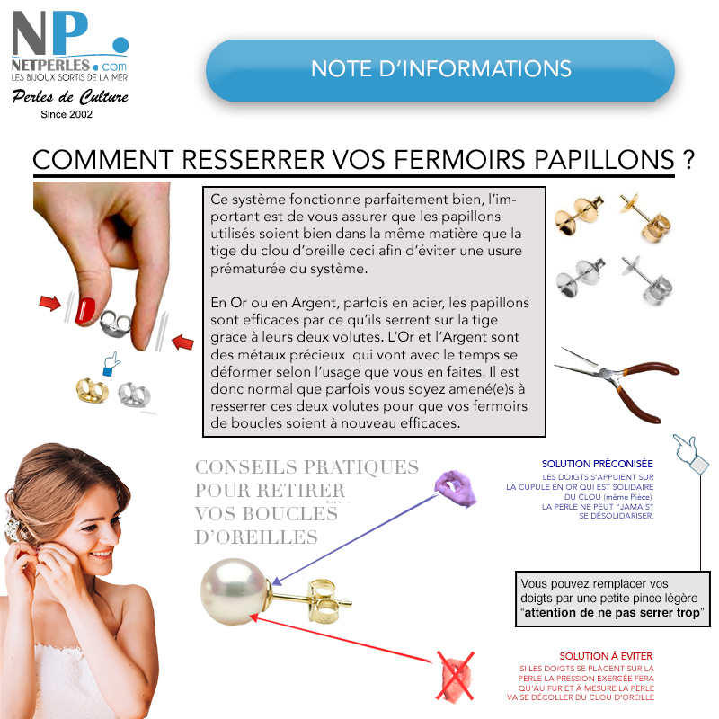 Comment procéder pour resserrer les fermoirs de vos boucles d oreilles